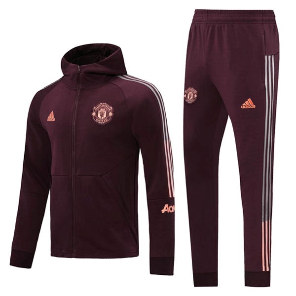 Chaqueta Con Capucha Manchester United 2020-21 Borgona